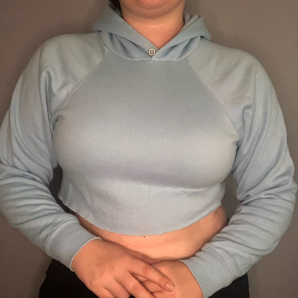 Baby blue cropped hoodie